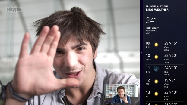 Skype für Windows 8 - Anzeige parallel mit einer anderen App (Bild: Skype)